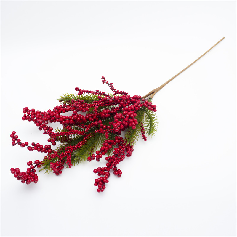 Christmas Red Berry Twigs With Pine Needle