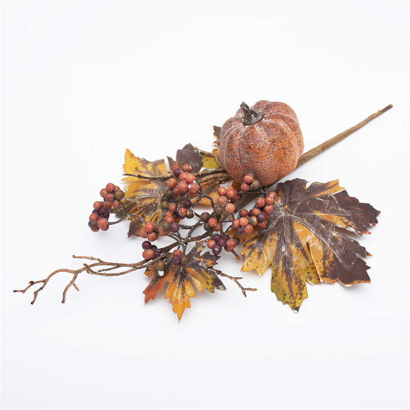 4 Inch Pumpkin Berry Fall Faux Stems