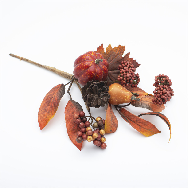 2 Inch Pumpkin Pinecones Fall Stems