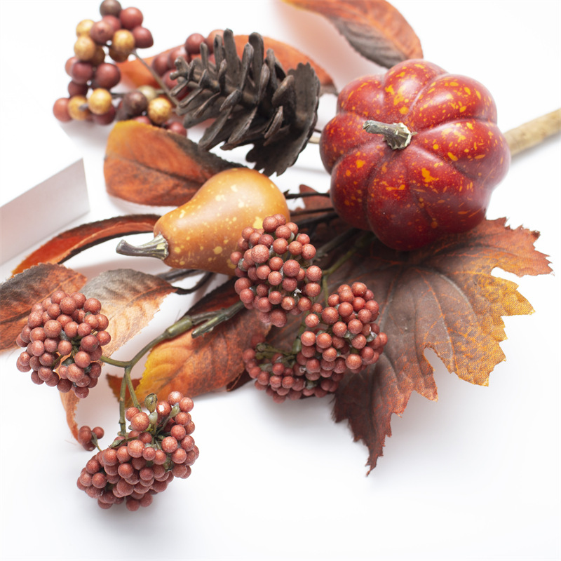 2 Inch Pumpkin Pinecones Fall Stems