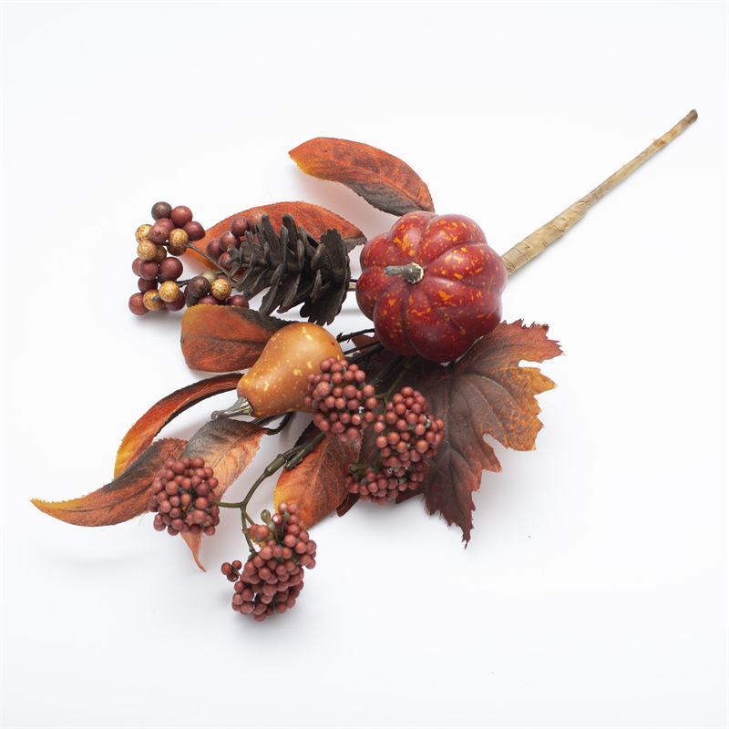 2 Inch Pumpkin Pinecones Fall Stems