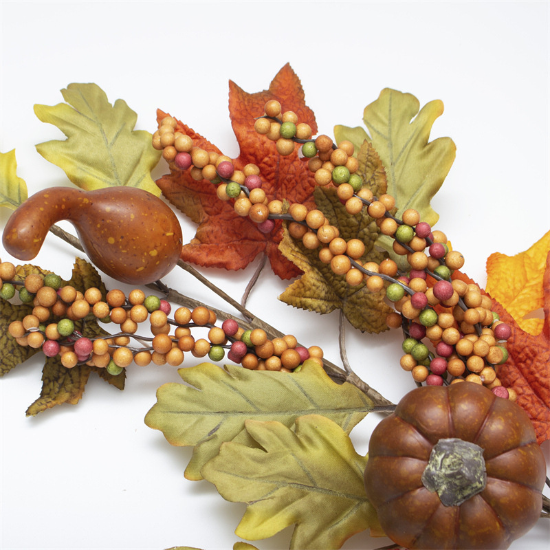 Mixed Pumpkin Maple Leaf Autumn Stem