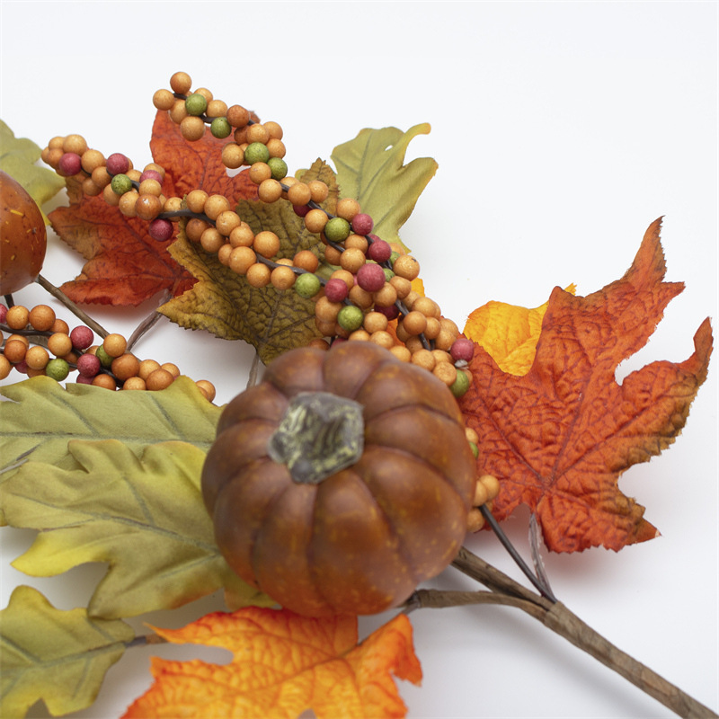 Mixed Pumpkin Maple Leaf Autumn Stem