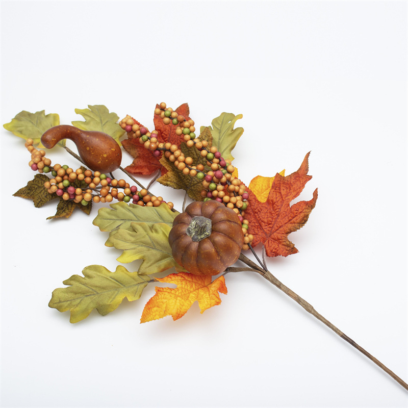 Mixed Pumpkin Maple Leaf Autumn Stem