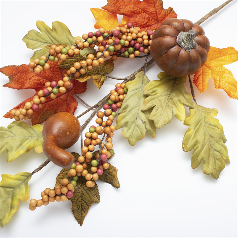 Mixed Pumpkin Maple Leaf Autumn Stem