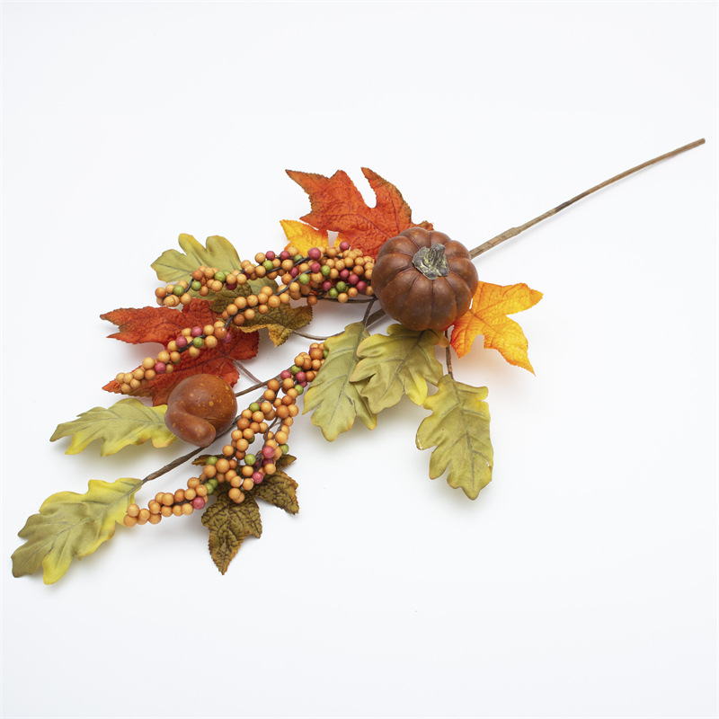 Mixed Pumpkin Maple Leaf Autumn Stem