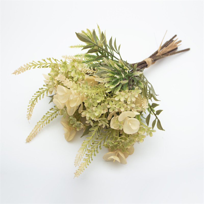 Cream Yellow Shell Flower Fake Bridal Bouquet