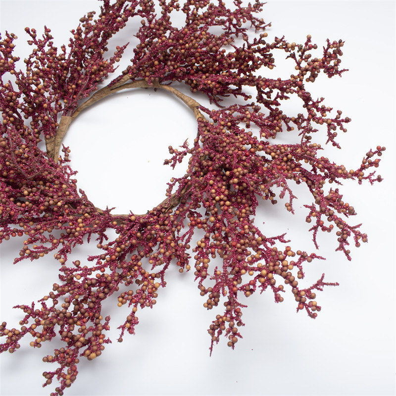 Burgundy Berry Artificial Wreath for Front Door