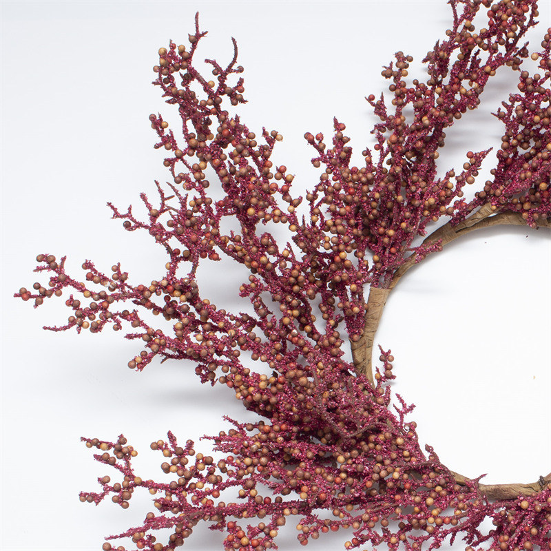 Burgundy Berry Artificial Wreath for Front Door