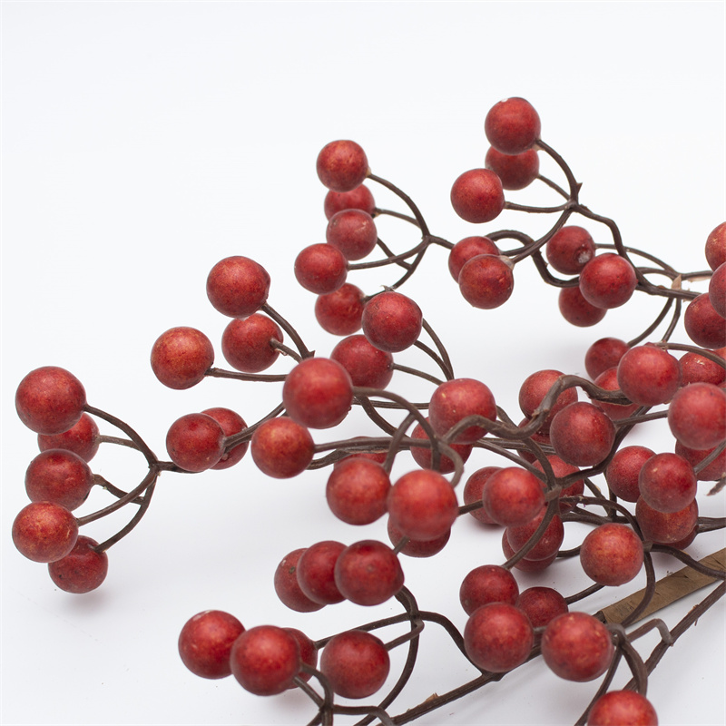 Red Foam Holly Berry Branch Artificial Stem