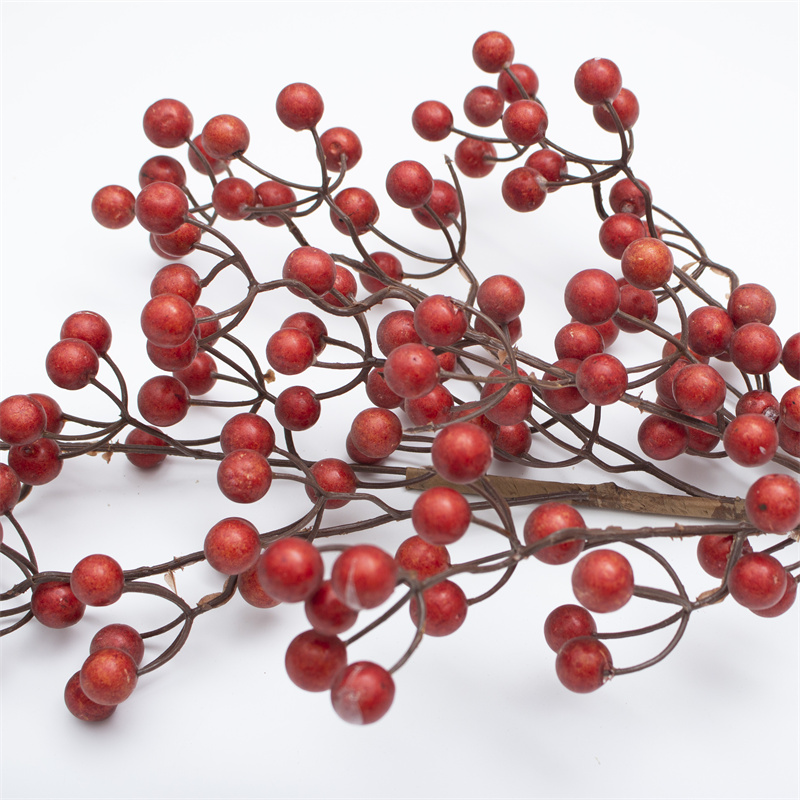 Red Foam Holly Berry Branch Artificial Stem