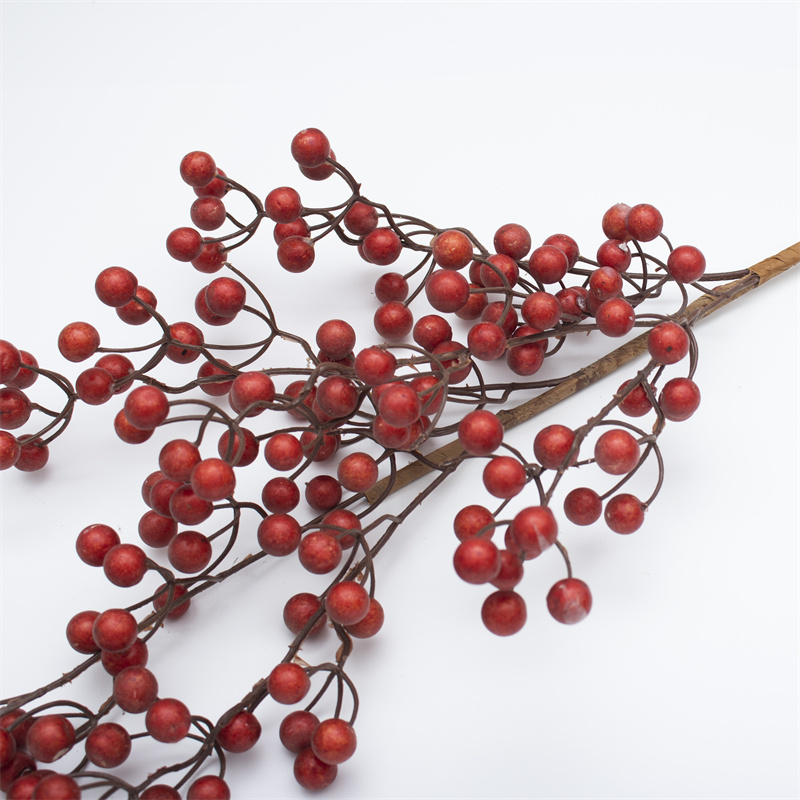 Red Foam Holly Berry Branch Artificial Stem