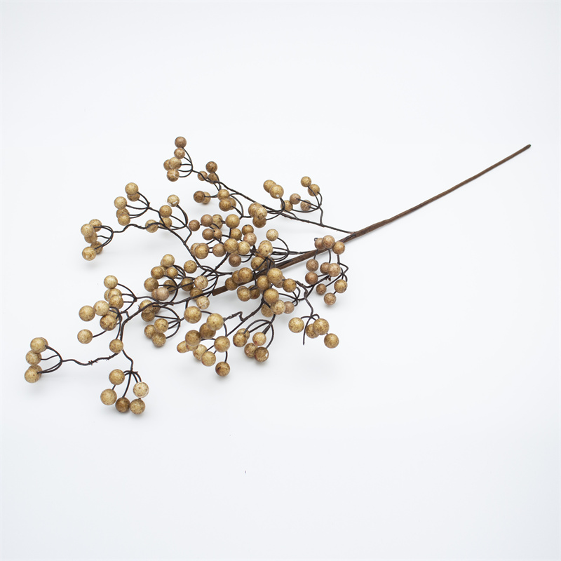 Light Yellow Artificial Ilex Berry Stem