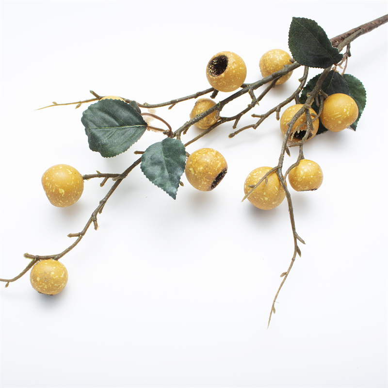 Ephedra Yellow Loquat Artificial Fruit Branch