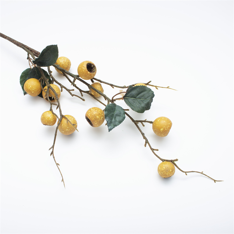 Ephedra Yellow Loquat Artificial Fruit Branch