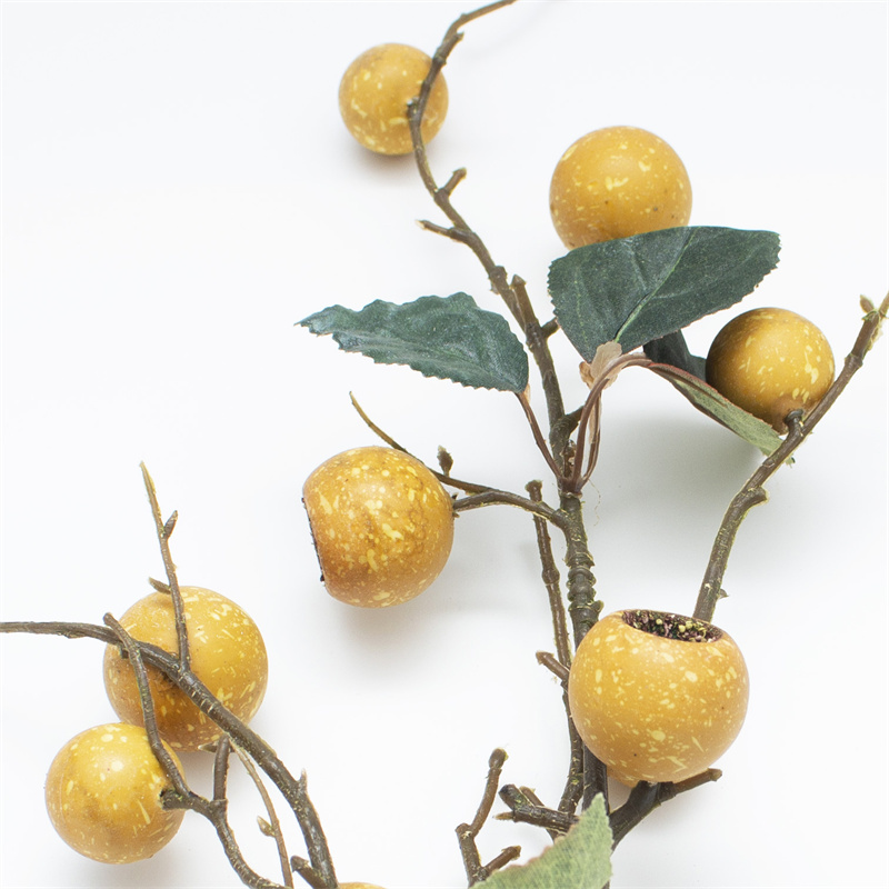 Ephedra Yellow Loquat Artificial Fruit Branch