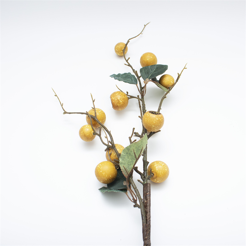 Ephedra Yellow Loquat Artificial Fruit Branch