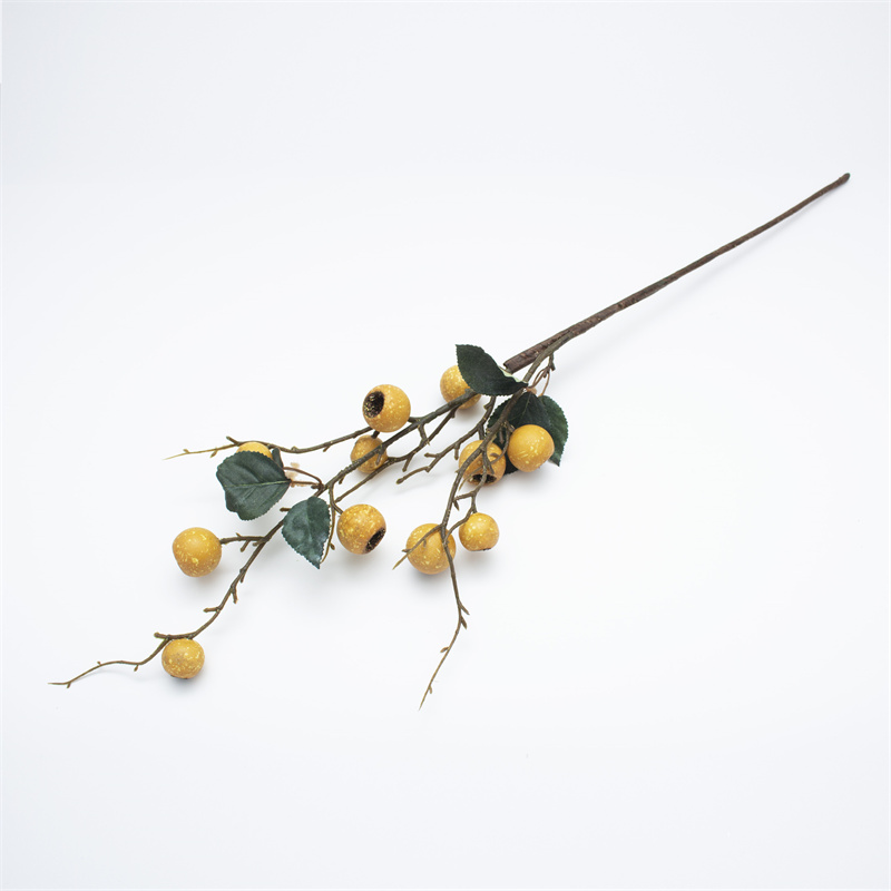 Ephedra Yellow Loquat Artificial Fruit Branch