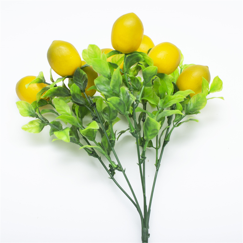 8 Small Lemon Faux Berry Table Bouquet