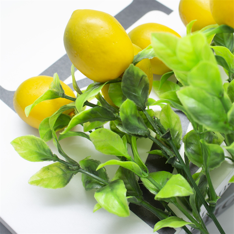 8 Small Lemon Faux Berry Table Bouquet