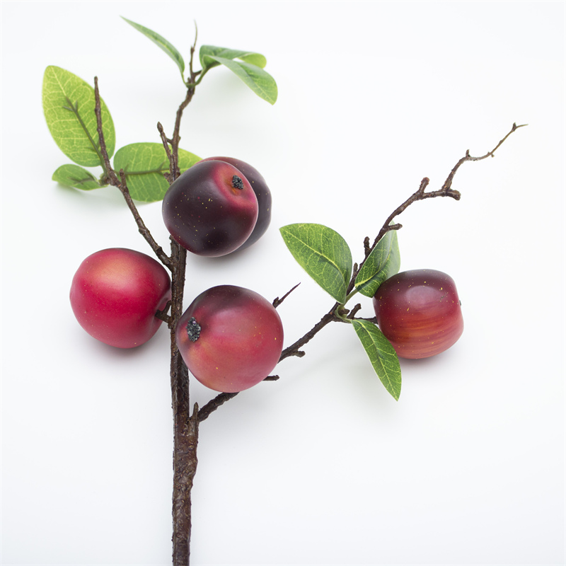 Artificial Red Apple Fruit Bush 56cm