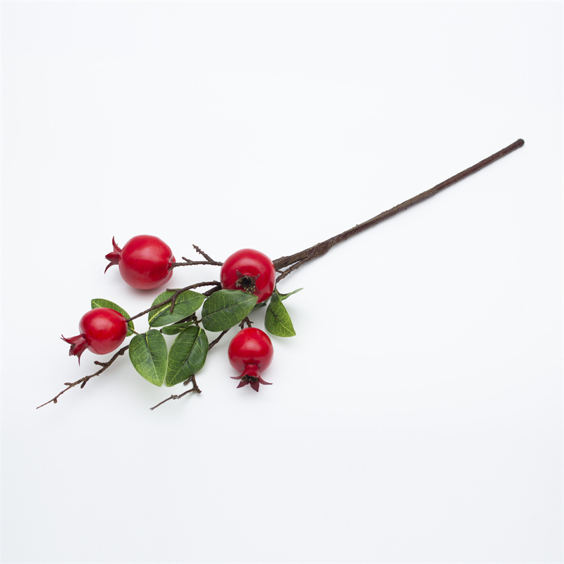 Tabletop Red Pomegranate Artificial Fruit Bush 56cm