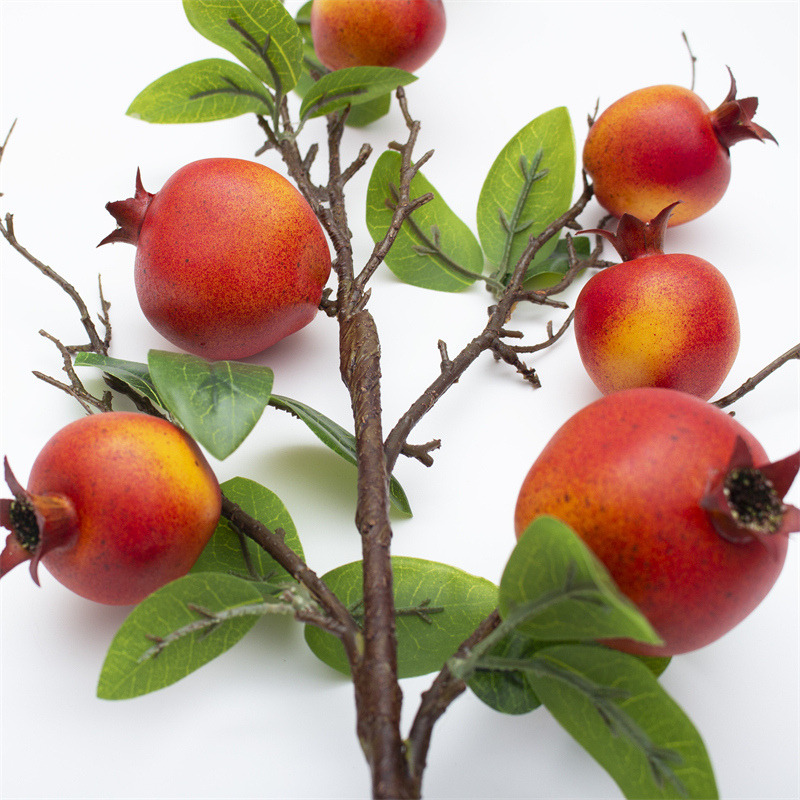 Red Pomegranate Artificial Plant Berry Branch 90cm