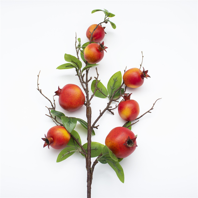 Red Pomegranate Artificial Plant Berry Branch 90cm