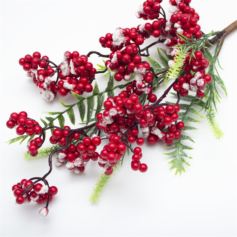 Snowflake Red Berry Eucalyptus Leaves Branch