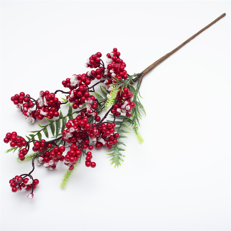 Snowflake Red Berry Eucalyptus Leaves Branch