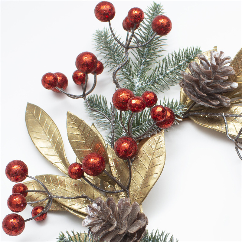 Red Christmas Wreath With Eucalyptus Leaves