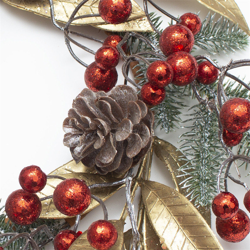 Red Christmas Wreath With Eucalyptus Leaves