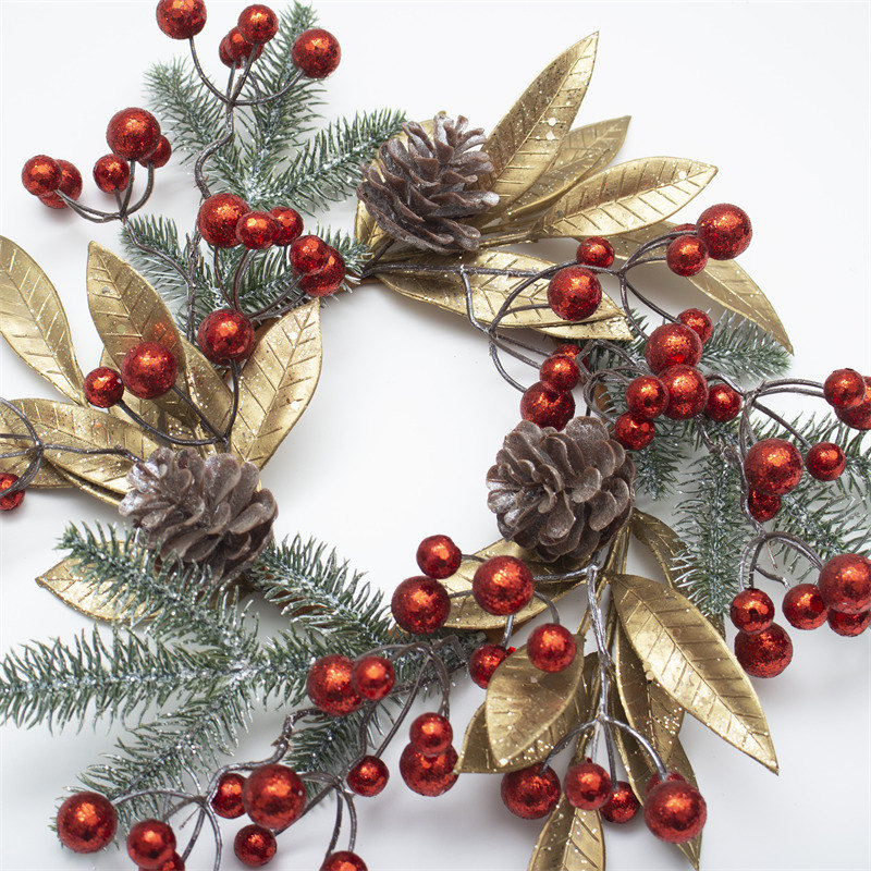 Red Christmas Wreath With Eucalyptus Leaves