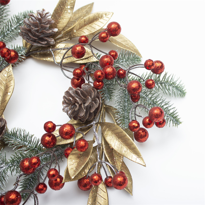 Red Christmas Wreath With Eucalyptus Leaves