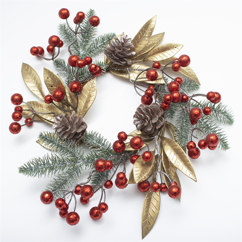 Red Christmas Wreath With Eucalyptus Leaves