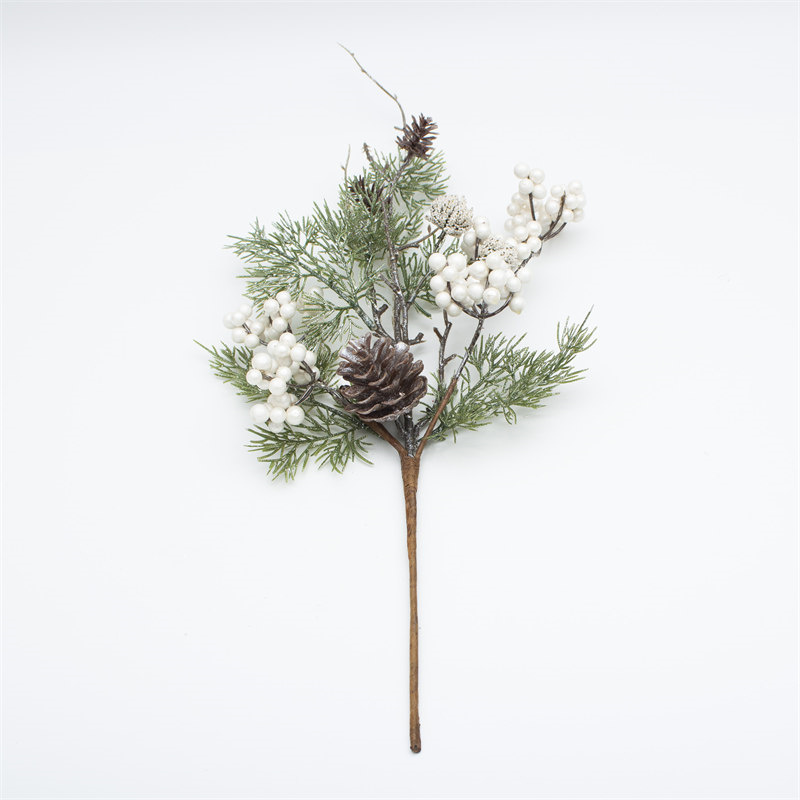 Artificial Pine Branch With Pine White Cones