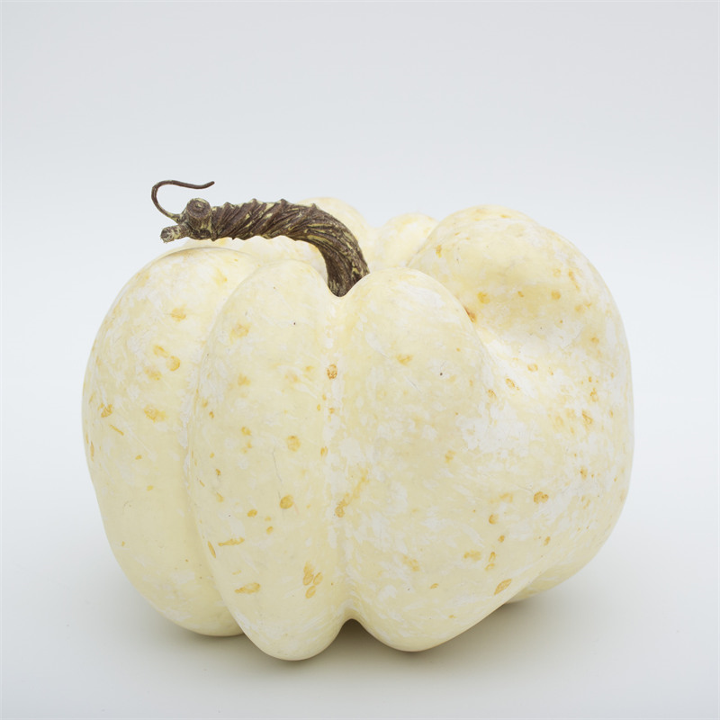 Diameter 19cm Milky White Autumn Simulation Pumpkin