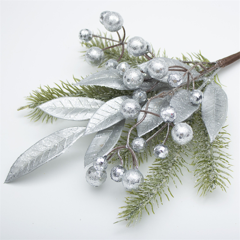 Christmas Branch With Silver Berries