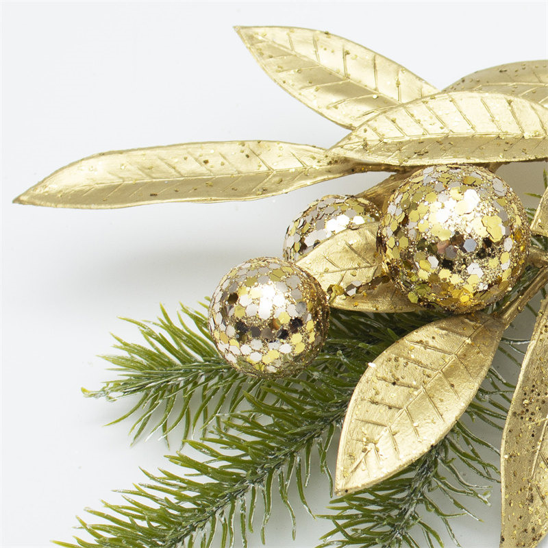 Mini Glittery Gold Berries Christmas Branch