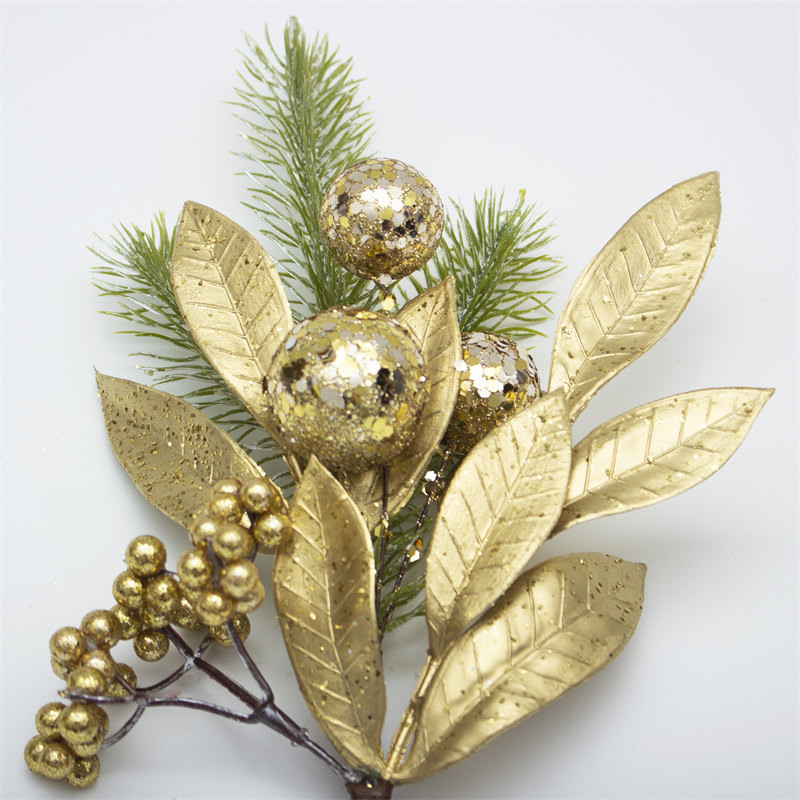 Mini Glittery Gold Berries Christmas Branch