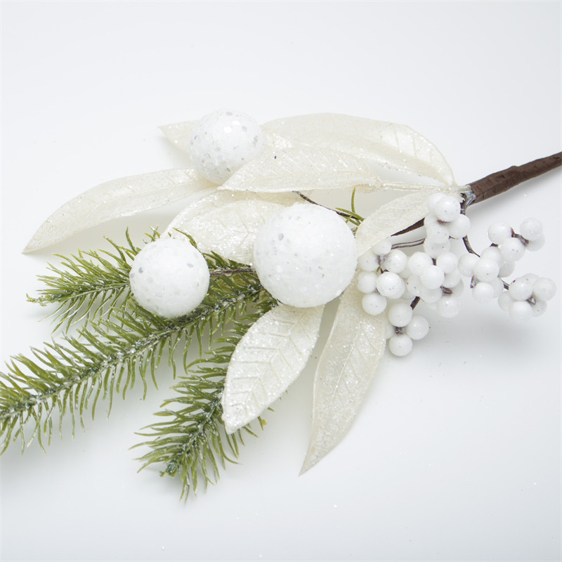 Christmas Artificial Branch With White Berries Decorate