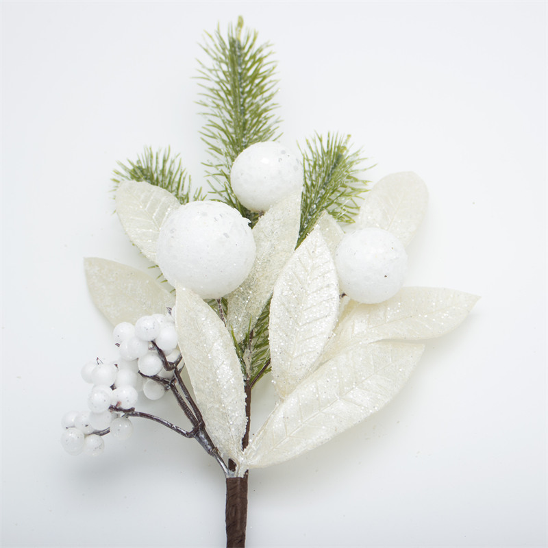 Christmas Artificial Branch With White Berries Decorate