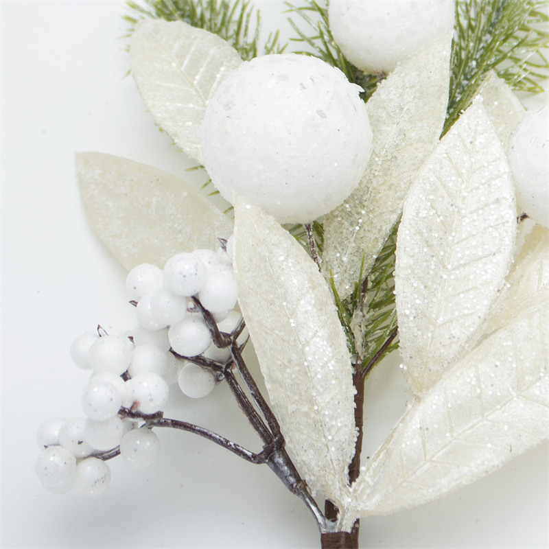 Christmas Artificial Branch With White Berries Decorate