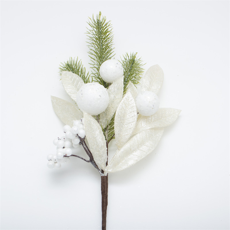 Christmas Artificial Branch With White Berries Decorate