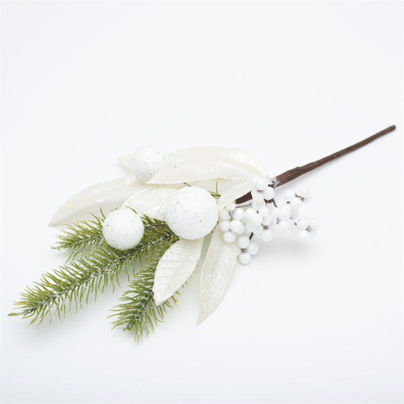 Christmas Artificial Branch With White Berries Decorate