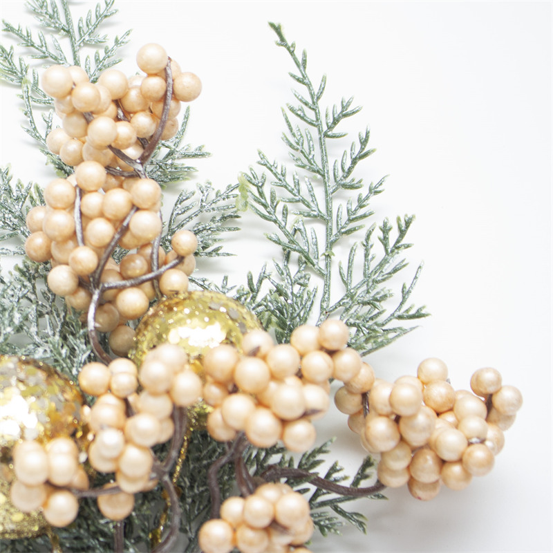 Pine Needles Christmas Branch With Tinsel Balls