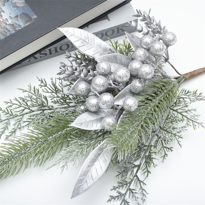 20 Inch Silver Berry Christmas Decoration