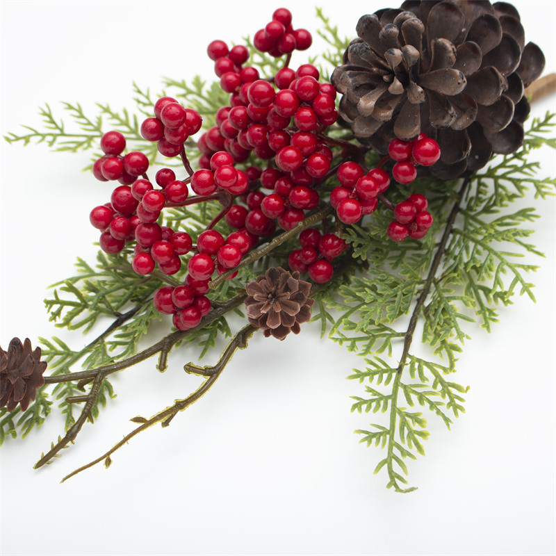 22 Inch Red Berry Pinecone Christmas Branch