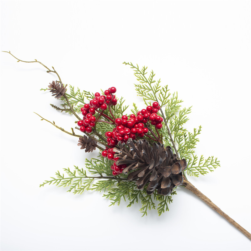 22 Inch Red Berry Pinecone Christmas Branch