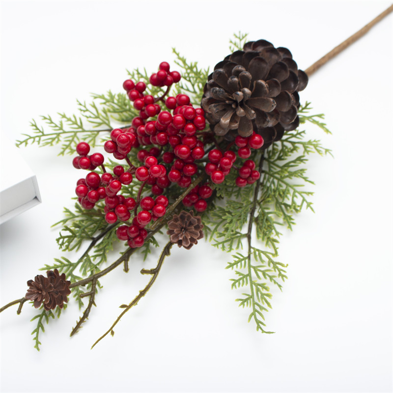 22 Inch Red Berry Pinecone Christmas Branch